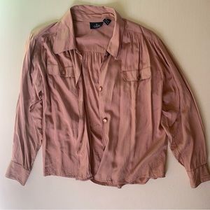 Vintage OBR Blush Pink Colored 1980s/1990s Blouse Button Up in Size Small